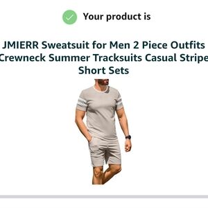 Men's Beige Short Sleeve Set